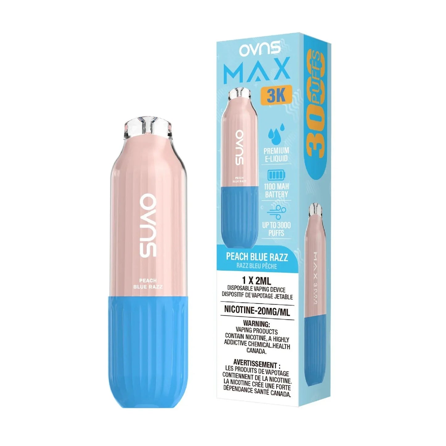 OVNS MAX 3K Disposable Vape - Peach Blue Razz