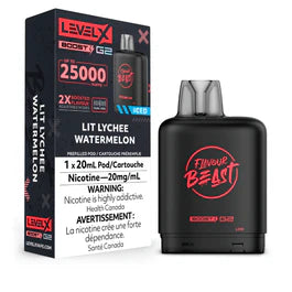 Level X Boost G2 Pre-filled Pod by Flavour Beast - Lit Lychee Watermelon Ice