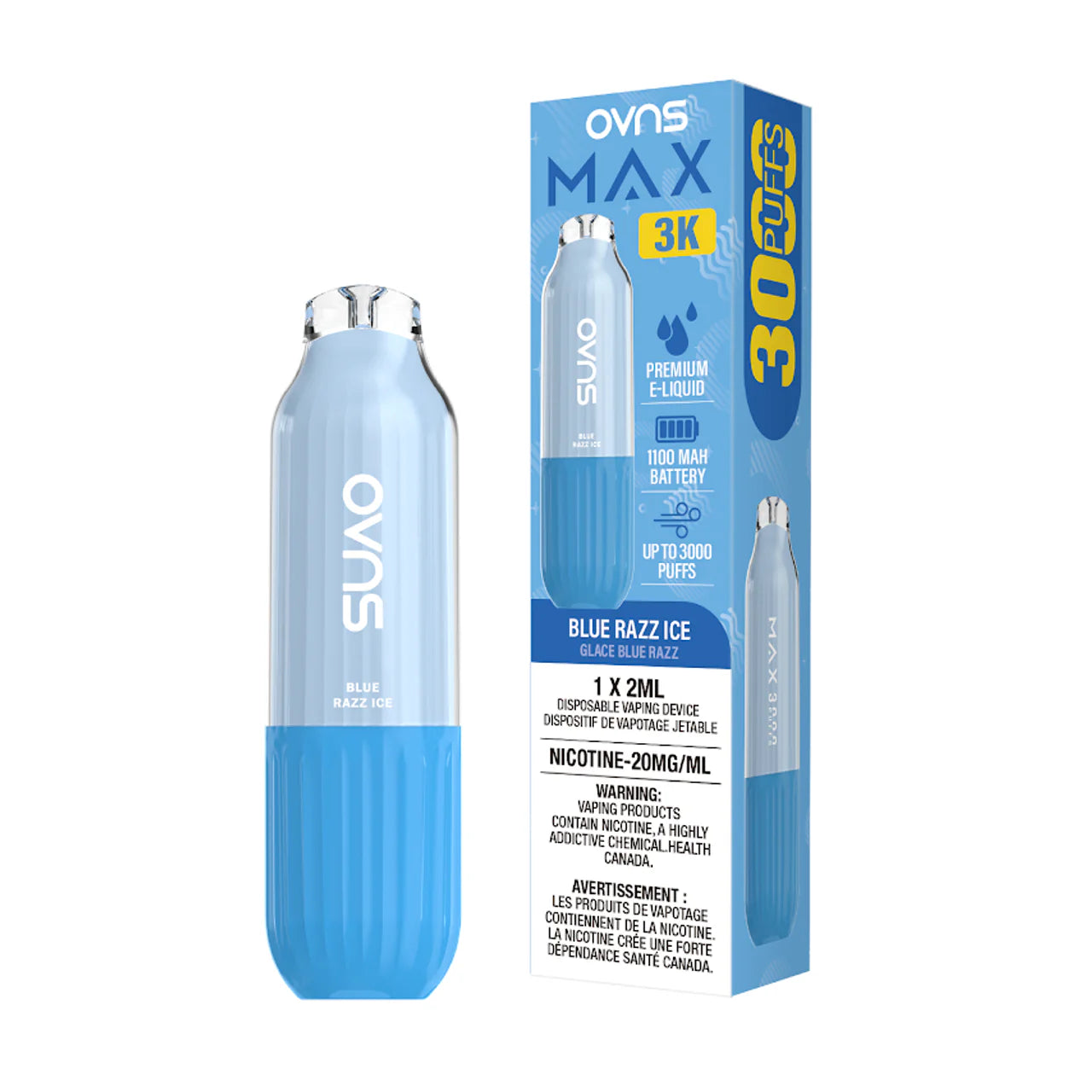 OVNS MAX 3K Disposable Vape - Blue Razz Ice